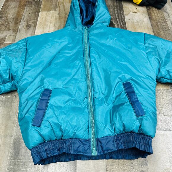 Miami Dolphins Jacket Youth Large 14-16 Teal Navy NFL Pro Player Reversible - Picture 9 of 16